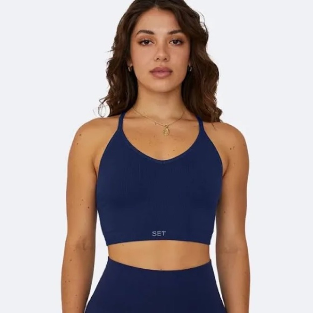 NWOT Set Active SCULPFLEX Ribbed V Bra in Twilight